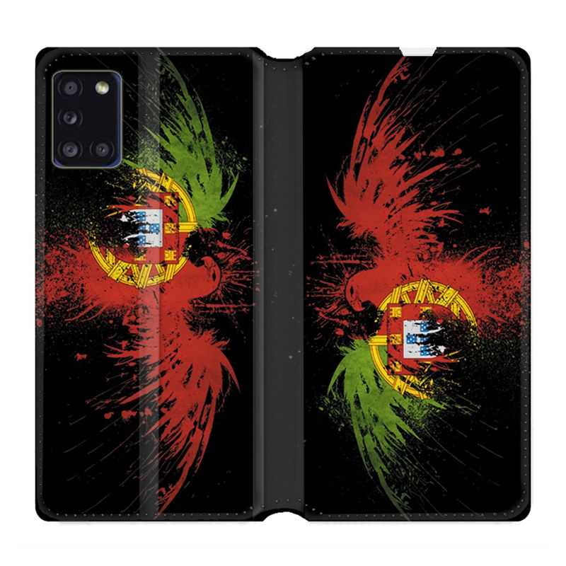 Housse cuir portefeuille pour Samsung Galaxy A31 Portugal Aigle