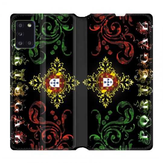Housse cuir portefeuille pour Samsung Galaxy A31 Portugal Arabesque