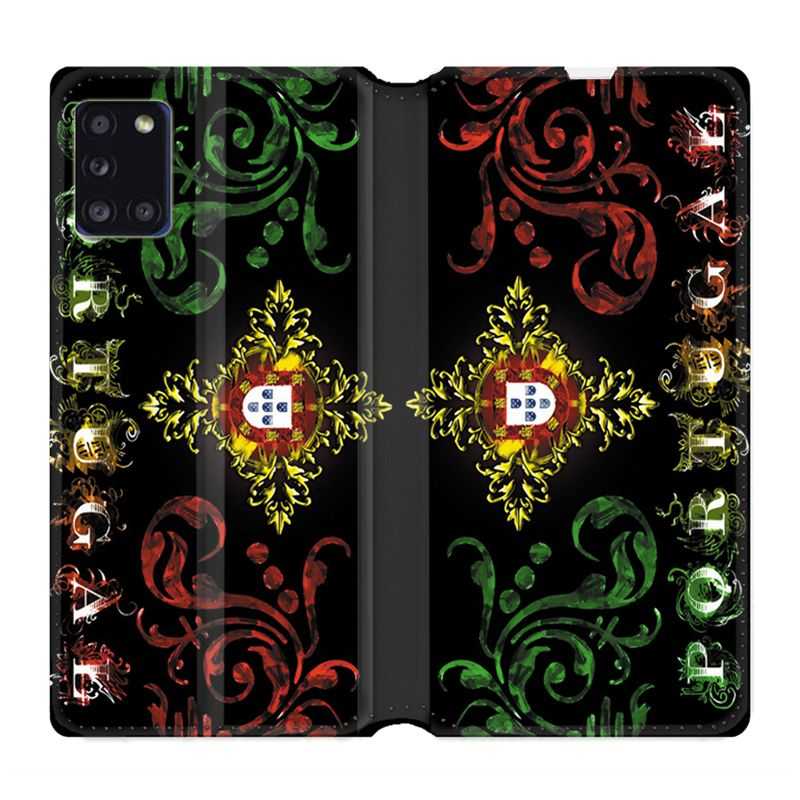 Housse cuir portefeuille pour Samsung Galaxy A31 Portugal Arabesque