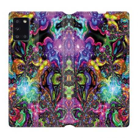 Housse cuir portefeuille pour Samsung Galaxy A31 Psychedelic Colore