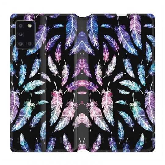 Housse cuir portefeuille pour Samsung Galaxy A31 Psychedelic Plume