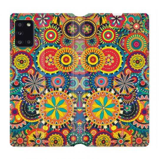 Housse cuir portefeuille pour Samsung Galaxy A31 Psychedelic Roue