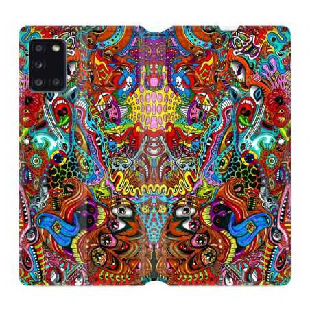 Housse cuir portefeuille pour Samsung Galaxy A31 Psychedelic Yeux