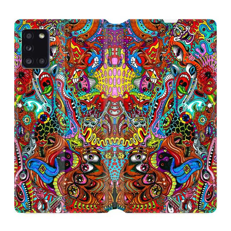 Housse cuir portefeuille pour Samsung Galaxy A31 Psychedelic Yeux
