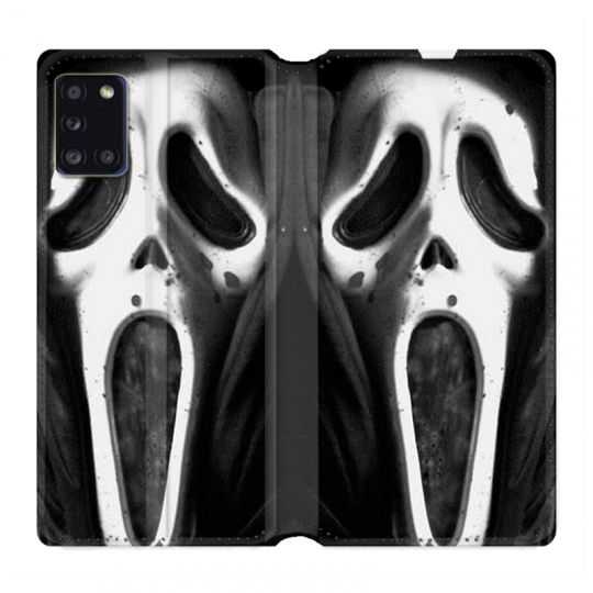 Housse cuir portefeuille pour Samsung Galaxy A31 Scream Noir