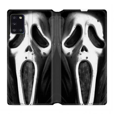 Housse cuir portefeuille pour Samsung Galaxy A31 Scream Noir