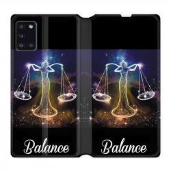 Housse cuir portefeuille pour Samsung Galaxy A31 Signe Zodiaque 2 Balance