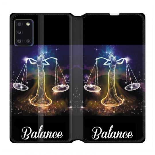 Housse cuir portefeuille pour Samsung Galaxy A31 Signe Zodiaque 2 Balance