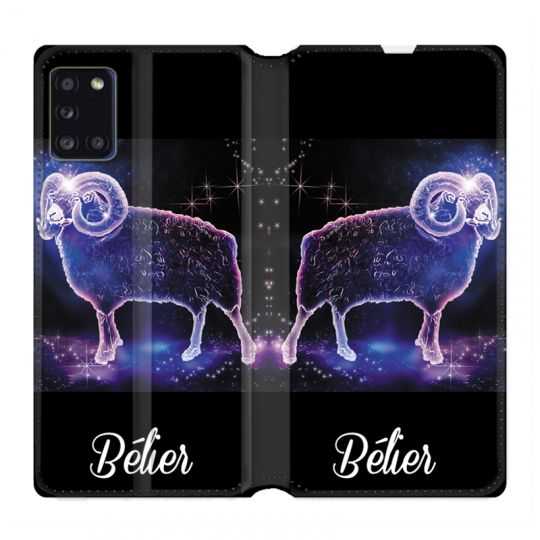 Housse cuir portefeuille pour Samsung Galaxy A31 Signe Zodiaque 2 Bélier