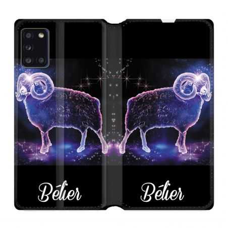 Housse cuir portefeuille pour Samsung Galaxy A31 Signe Zodiaque 2 Bélier