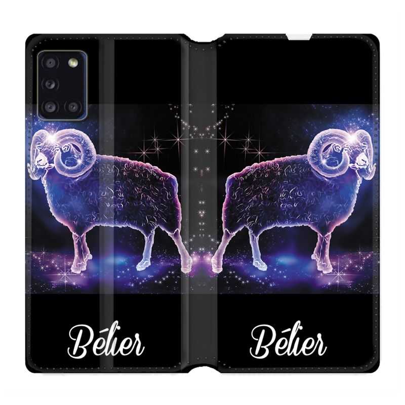 Housse cuir portefeuille pour Samsung Galaxy A31 Signe Zodiaque 2 Bélier