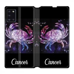 Housse cuir portefeuille pour Samsung Galaxy A31 Signe Zodiaque 2 Cancer