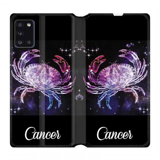 Housse cuir portefeuille pour Samsung Galaxy A31 Signe Zodiaque 2 Cancer