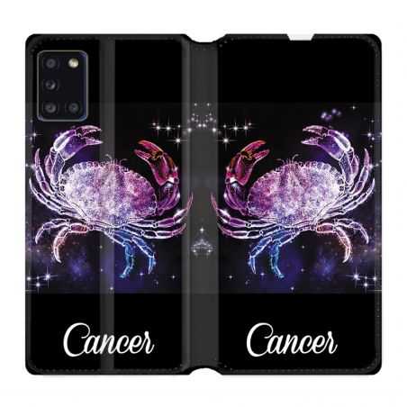 Housse cuir portefeuille pour Samsung Galaxy A31 Signe Zodiaque 2 Cancer