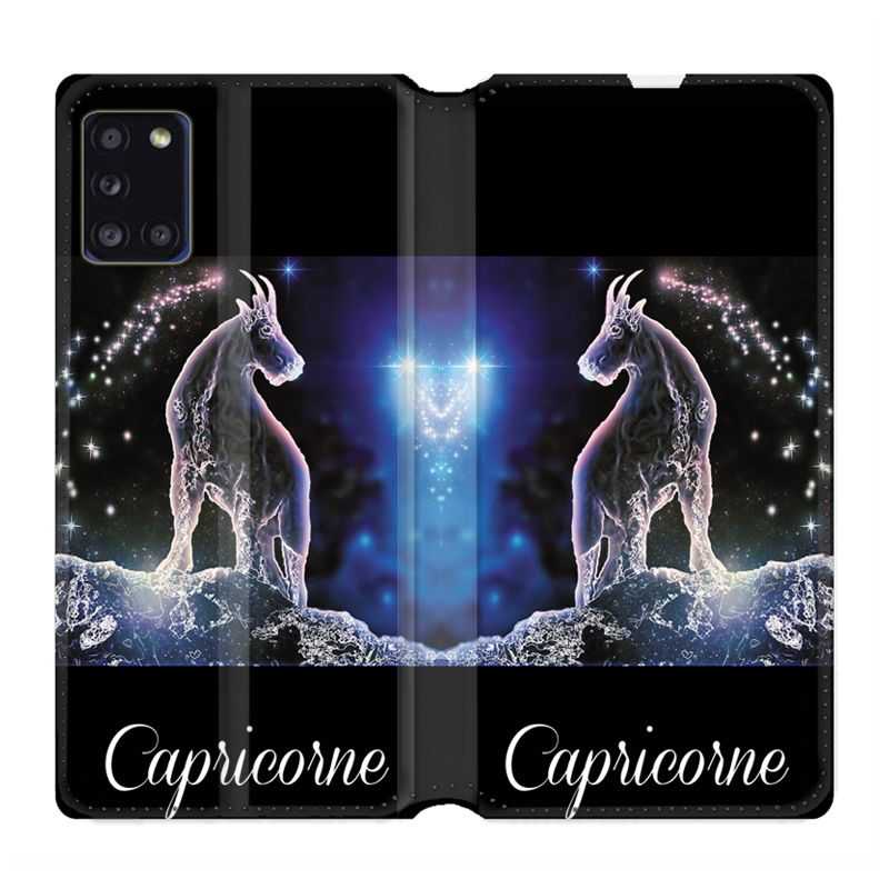 Housse cuir portefeuille pour Samsung Galaxy A31 Signe Zodiaque 2 Capricorne