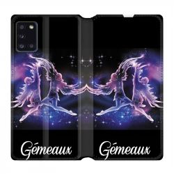 Housse cuir portefeuille pour Samsung Galaxy A31 Signe Zodiaque 2 Gémeaux