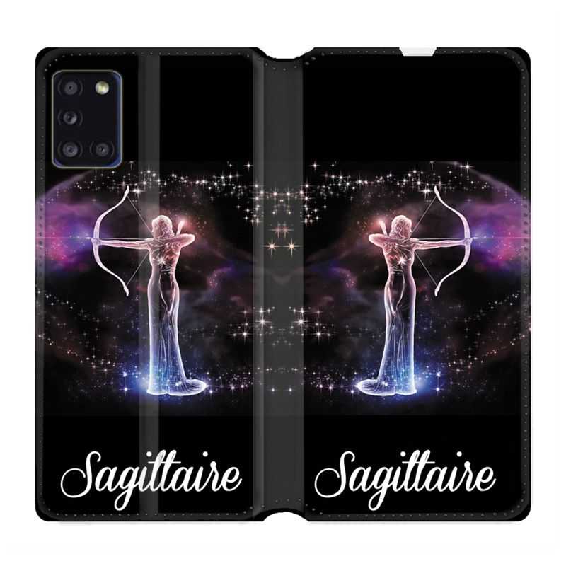 Housse cuir portefeuille pour Samsung Galaxy A31 Signe Zodiaque 2 Sagittaire