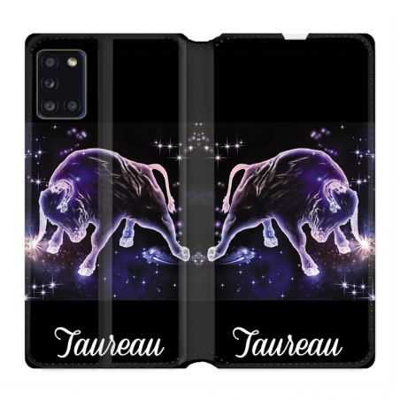 Housse cuir portefeuille pour Samsung Galaxy A31 Signe Zodiaque 2 Taureau