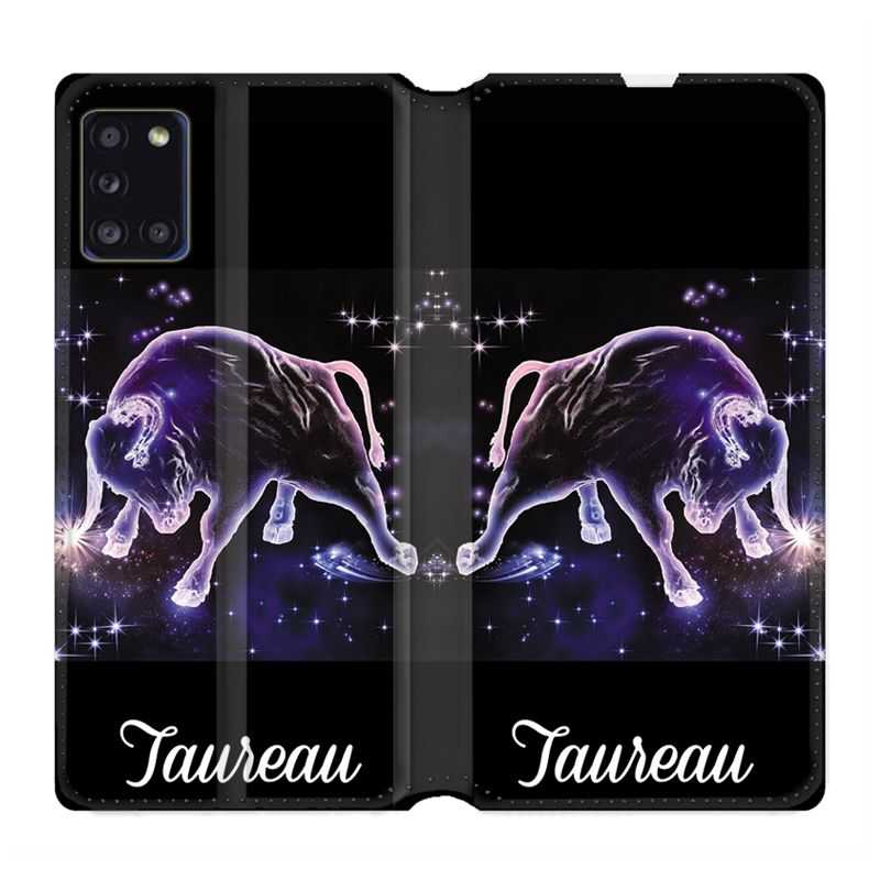 Housse cuir portefeuille pour Samsung Galaxy A31 Signe Zodiaque 2 Taureau