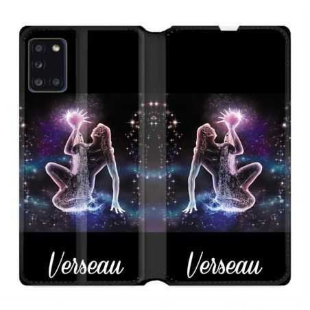 Housse cuir portefeuille pour Samsung Galaxy A31 Signe Zodiaque 2 Verseau