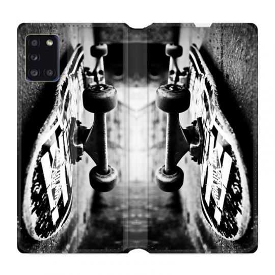 Housse cuir portefeuille pour Samsung Galaxy A31 Skate Vintage