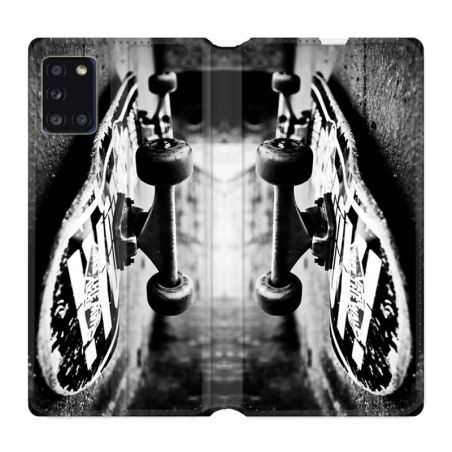 Housse cuir portefeuille pour Samsung Galaxy A31 Skate Vintage
