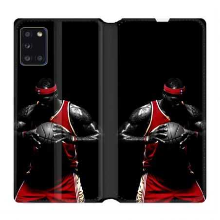 Housse cuir portefeuille pour Samsung Galaxy A31 Basketeur
