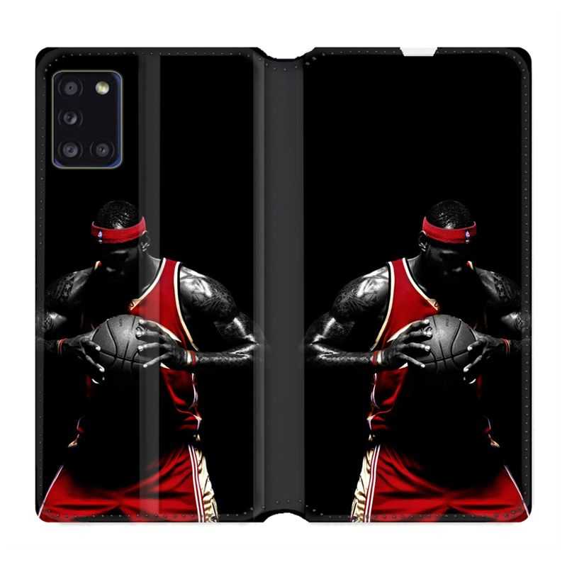 Housse cuir portefeuille pour Samsung Galaxy A31 Basketeur
