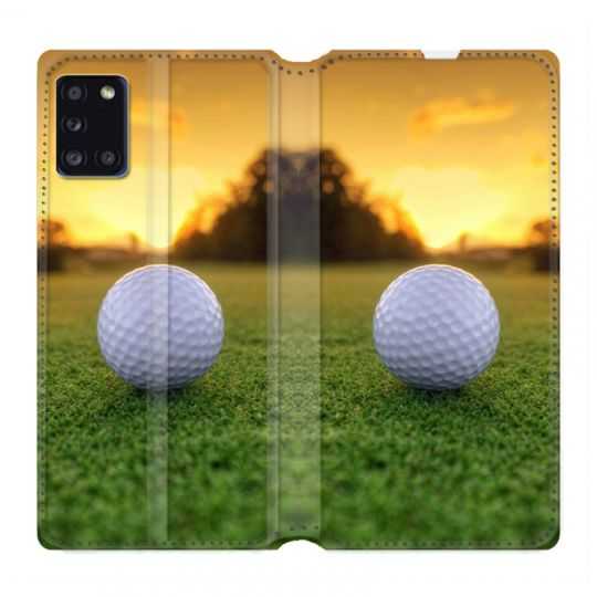 Housse cuir portefeuille pour Samsung Galaxy A31 Golf Balle