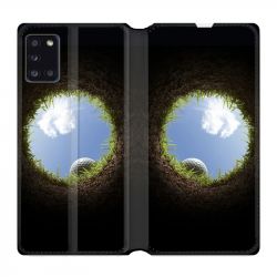 Housse cuir portefeuille pour Samsung Galaxy A31 Golf Trou