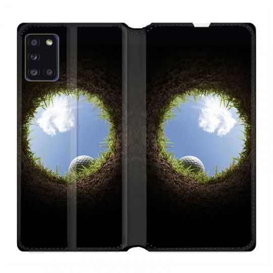 Housse cuir portefeuille pour Samsung Galaxy A31 Golf Trou