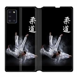 Housse cuir portefeuille pour Samsung Galaxy A31 Judo Noir