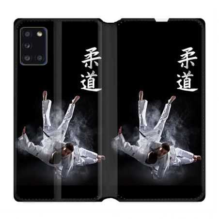 Housse cuir portefeuille pour Samsung Galaxy A31 Judo Noir