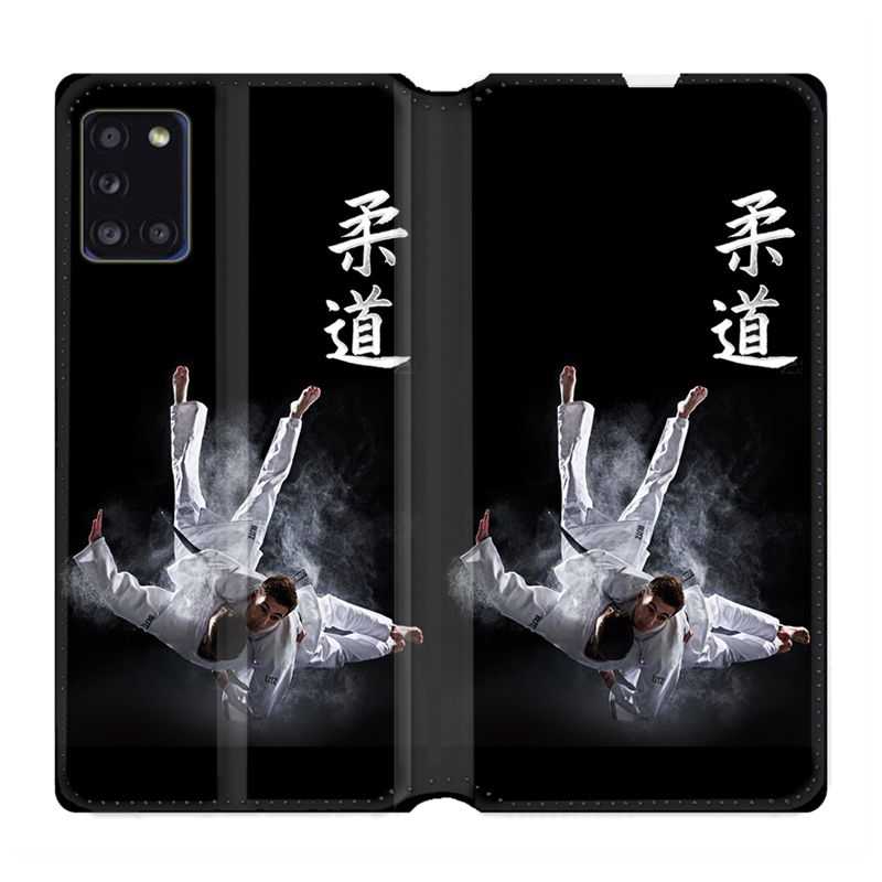 Housse cuir portefeuille pour Samsung Galaxy A31 Judo Noir