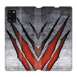 Housse cuir portefeuille pour Samsung Galaxy A31 Texture Beton