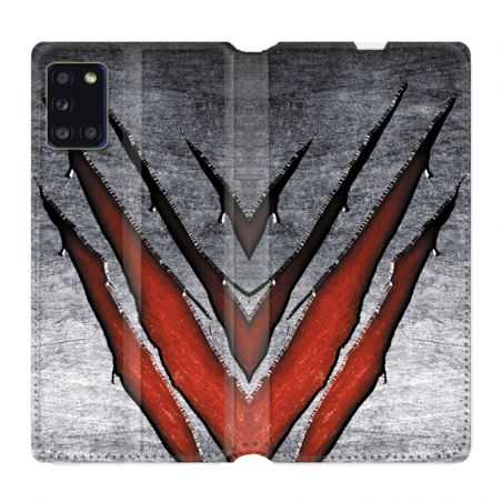 Housse cuir portefeuille pour Samsung Galaxy A31 Texture Beton