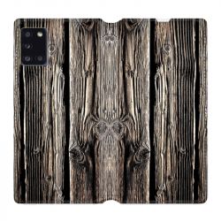 Housse cuir portefeuille pour Samsung Galaxy A31 Texture Bois