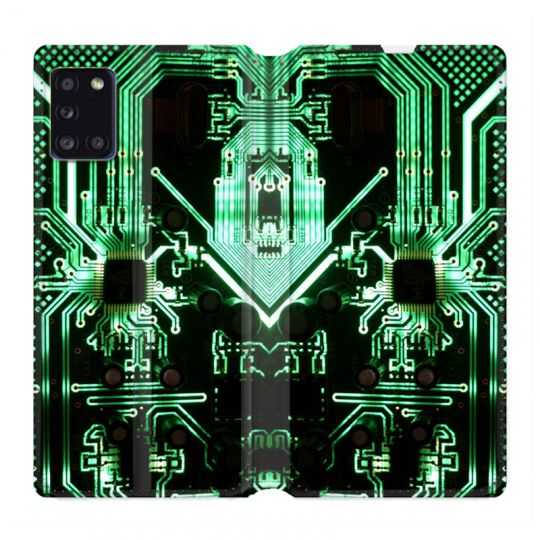 Housse cuir portefeuille pour Samsung Galaxy A31 Trompe Oeil Composant