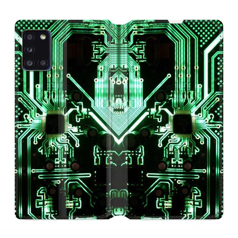 Housse cuir portefeuille pour Samsung Galaxy A31 Trompe Oeil Composant