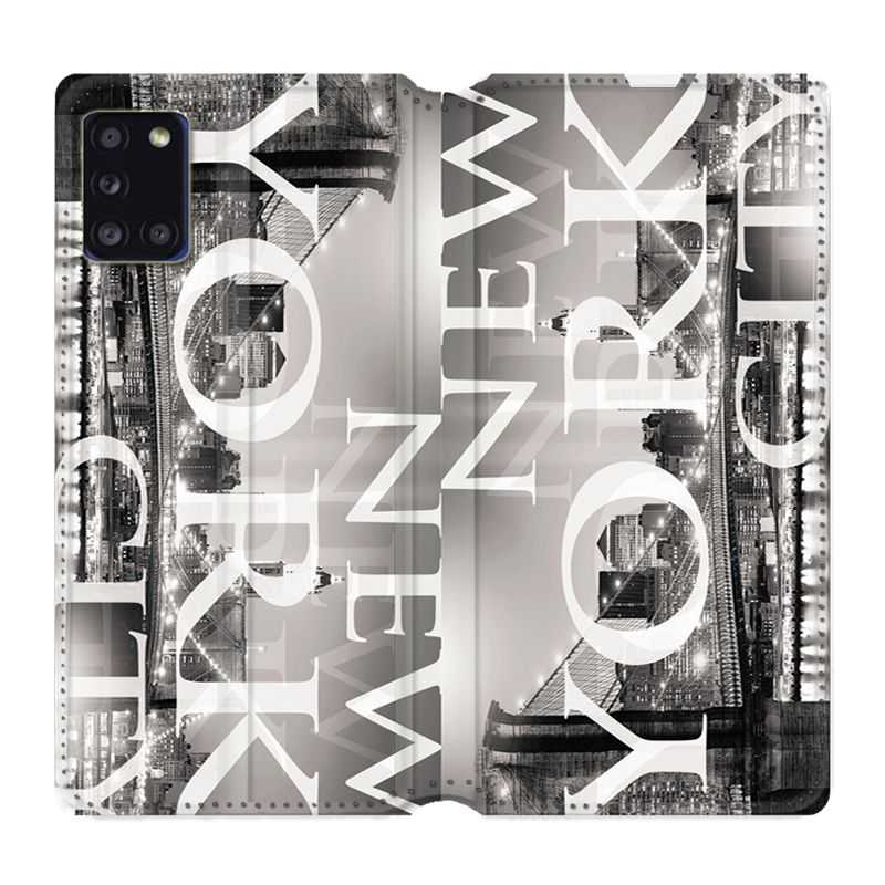 Housse cuir portefeuille pour Samsung Galaxy A31 Amerique USA New York