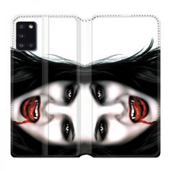 Housse cuir portefeuille pour Samsung Galaxy A31 Vampire Blanc