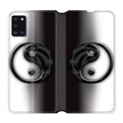 Housse cuir portefeuille pour Samsung Galaxy A31 Yin Yang 3d