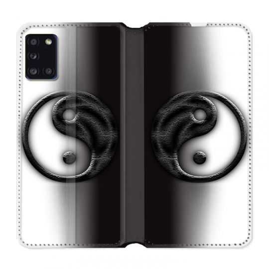 Housse cuir portefeuille pour Samsung Galaxy A31 Yin Yang 3d