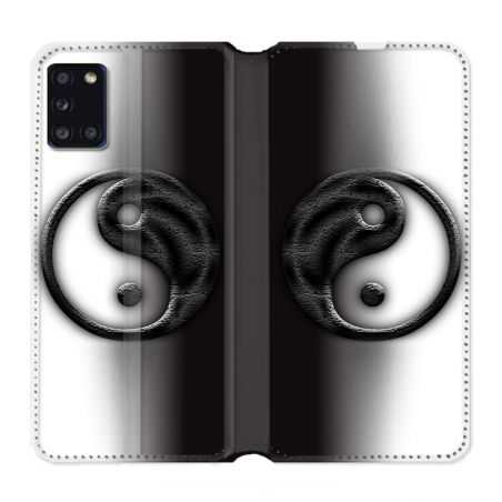 Housse cuir portefeuille pour Samsung Galaxy A31 Yin Yang 3d