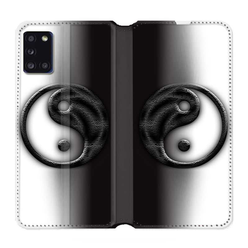 Housse cuir portefeuille pour Samsung Galaxy A31 Yin Yang 3d