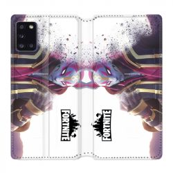 Housse cuir portefeuille pour Samsung Galaxy A31 Fortnite Blanc