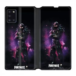 Housse cuir portefeuille pour Samsung Galaxy A31 Fortnite Raven