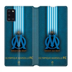 Housse cuir portefeuille pour Samsung Galaxy A31 Olympique Marseille OM Bande