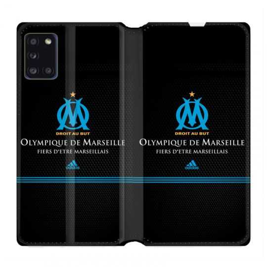 Housse cuir portefeuille pour Samsung Galaxy A31 Olympique Marseille OM Fier etre Marseillais