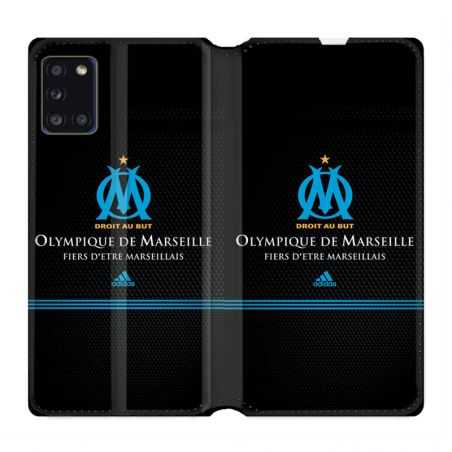 Housse cuir portefeuille pour Samsung Galaxy A31 Olympique Marseille OM Fier etre Marseillais